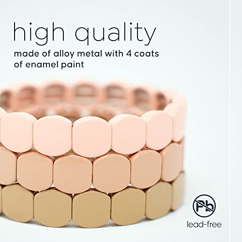 Cedar And Ink Stackable Bracelets, Tile Bracelets For Women, Stackable Enamel Bracelets, Enamel Bangle Bracelet, Gifts For Women - Pink Camo #TOP3