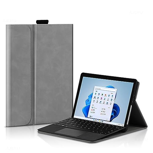 Case For Microsoft Surface Pro 9/Pro 9 5G 13" 2022, Multi-Angle Slim Lightweight Business Case With Stylus Pen Holder, Type Cover Compatible (Keyboard Not Included),Grey