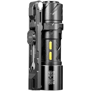 LOOP GEAR SK03 Pro LED Rechargeable Flashlight with Magnetic Bracket, Side Light with 4 Colors Filters, 10 Modes, 1000 Lumens EDC Pocket Flashlights for Emergency Black-