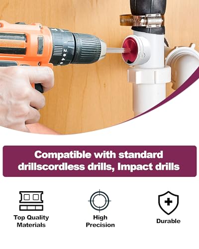 Image of PVC Pipe Reamer Kit Includes 1-1 /2, 2 Inch PVC Fitting Saver, Plastic Pipe Fitting Reamer Socket Saver Plumbing Tool