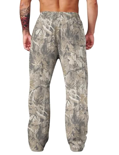 Mens Baggy Camo Sweatpants Graphic Workout Pants Wide Leg Athletic Jogger Pant Gym Sweatpant with Pocket Streetwear2