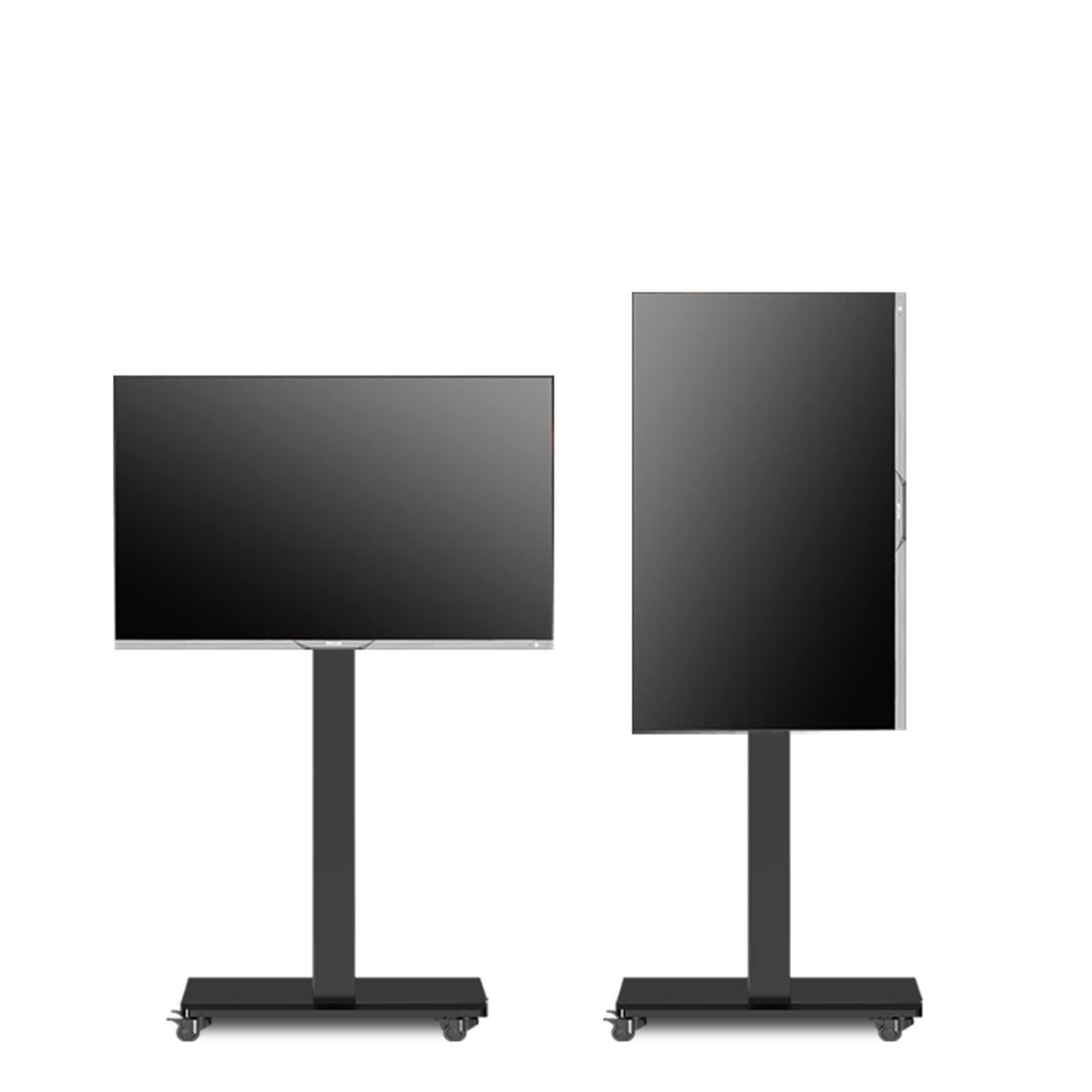 Support de Sol pour téléviseur LCD - Chariot de Support TV Mobile avec roulettes - Support de Sol Universel pour téléviseur, Support pivotant à 90 degrés, Support T,