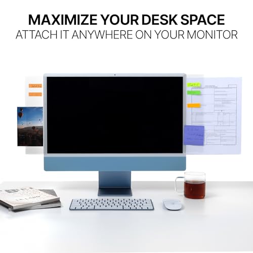 Monitor Memo Board 2Pcs - Flexible Clear PET Computer Screen Sticky Note Holder - Side Panel Message Organizer - Versatile Office Desk Accessories - Cool Home Office Supplies - 3.1" x 11.8"