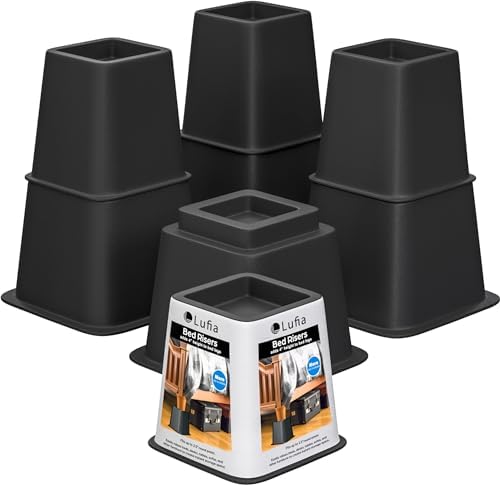 Amazon.com: Lufia Bed Furniture Risers Heavy Duty, Elevation in Heights ...