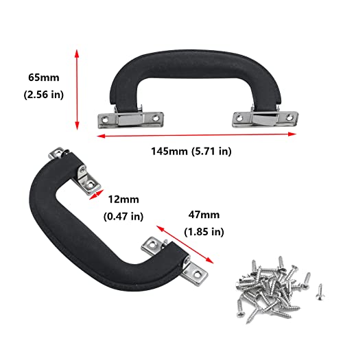 Antrader 6-Pack Plastic 150mm Long Luggage Trunk Pull Handle Suitcase Side Holder, Black2