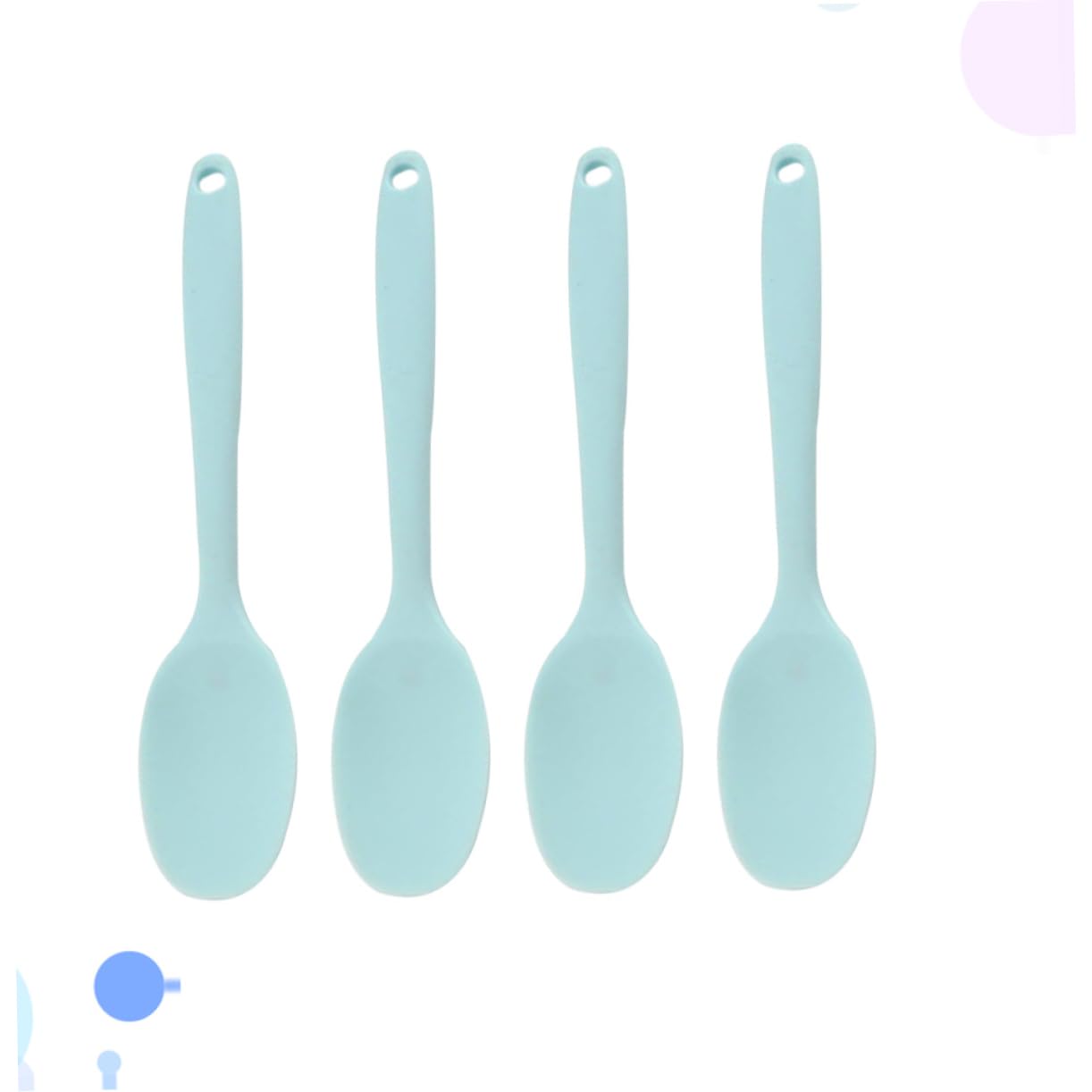 OUNONA 4Pcs Spoon Non Stick Kitchen Utensils for Serving Mixing Ergonomic Design Lightweight for Home Restaurant Use Blue