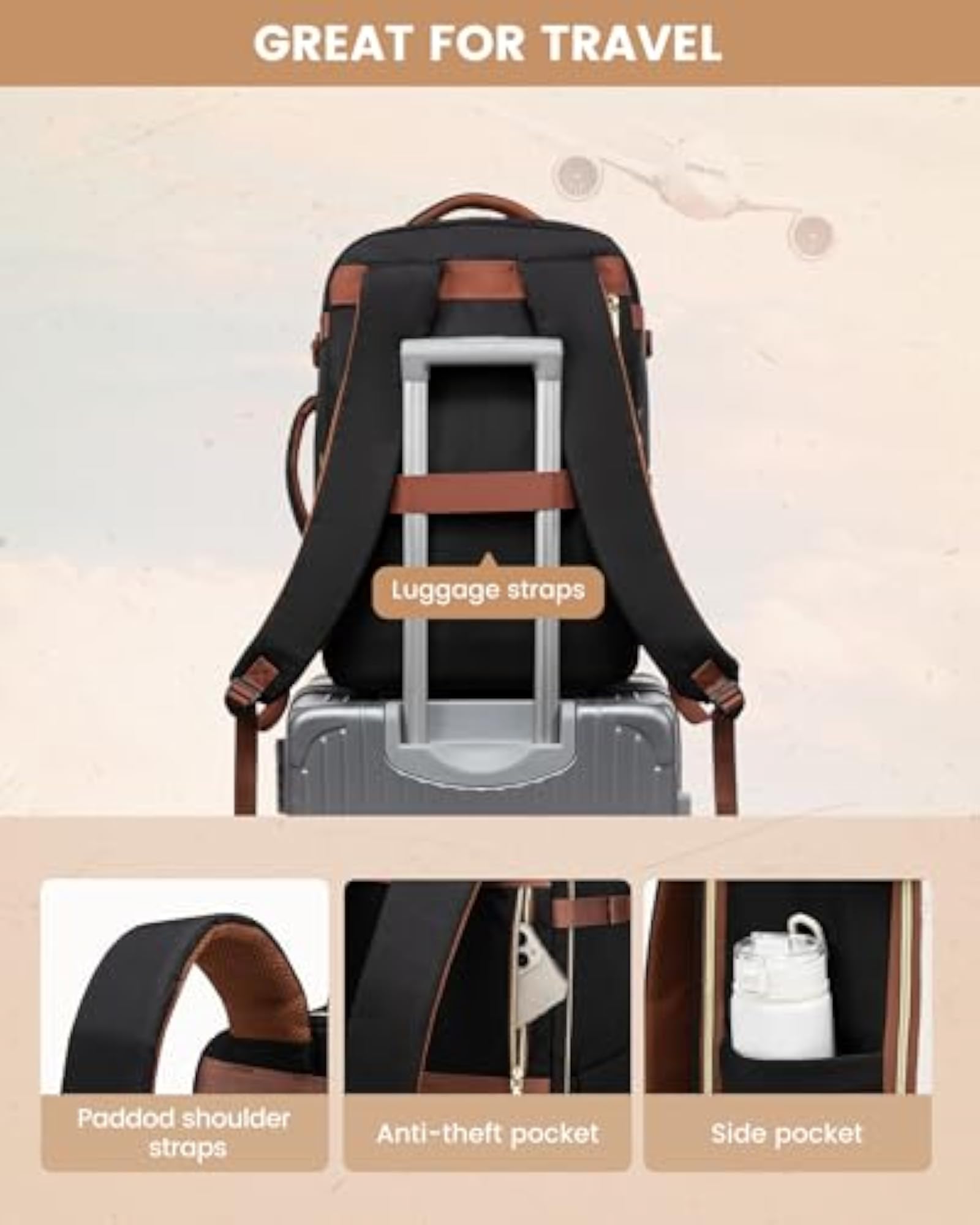 Women's Stylish Laptop Backpack, Perfect for Work & Travel
