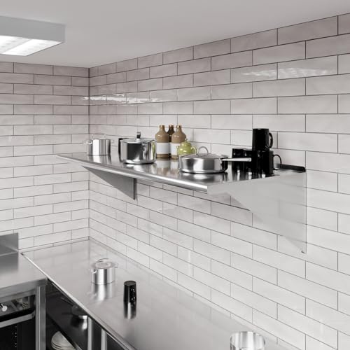 Image of AmGood 60 inch Long X 24 inch Deep Stainless Steel Wall Shelf | NSF Certified | Appliance & Equipment Metal Shelving | Kitchen, Restaurant, Garage, Laundry, Utility Room
