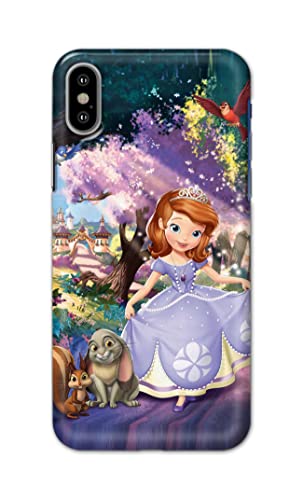 Image of PRINTFIDAA Cartoon Little Girl with Crown and Pet Animals Printed Designer Hard Case for Apple iPhone X /iPhone 10 / iPhone Ten /iPhone Xs Back Cover -(e) RPM1008