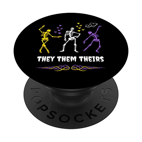 They Them Theirs Pronouns Non binaire NB Enby Goth LGBTQ PopSockets PopGrip Interchangeable