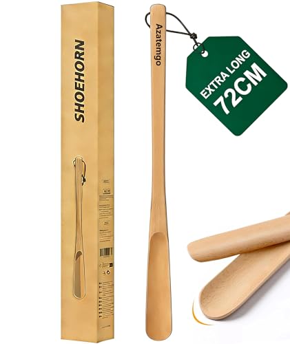 Schuhlöffel aus Holz 72CM - Shoe Horn Lang Holzschuhanzieher für Senioren Schwangere und Menschen mit Bewegungseinschränkungen