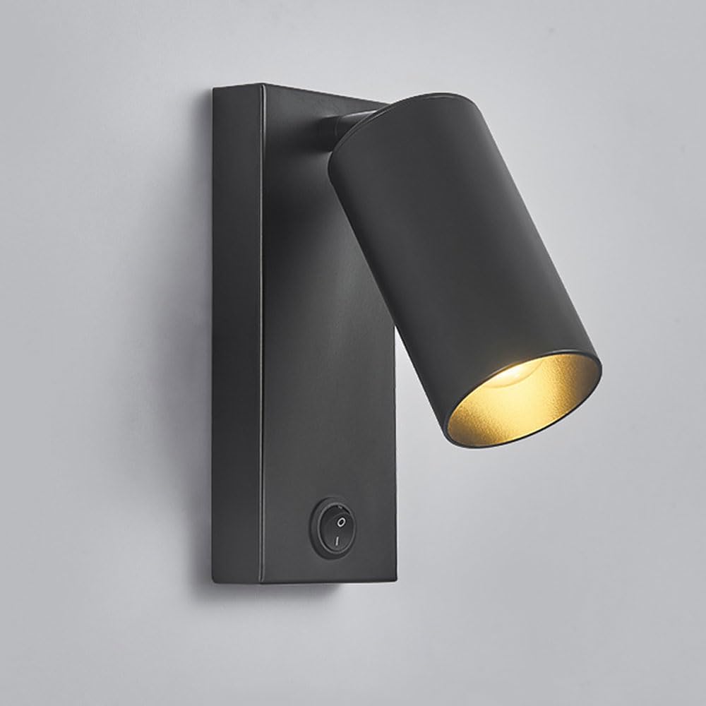 MESOVFCA Adjustable American Retro Style Wall Lamp - Black/Gold Rustproof Metal Swing Arm Light for Bedroom, Study, and Living Room(Dark)