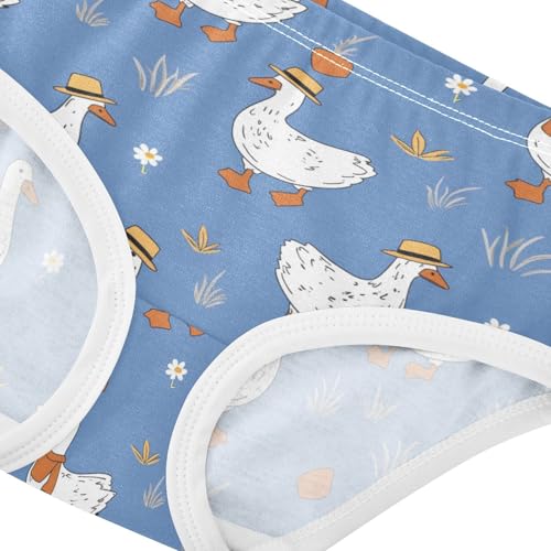 Wusikd White Geese Girls' Underwear Cotton Girls Briefs Soft Toddler Underwear 2T4
