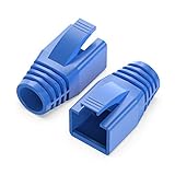 Cat6 Cat6A Cat7 RJ45 Plug Connector Cover Modular Network Plug Connector Cap Cable Connector Boots 50pcs/Pack (Blue)