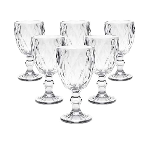 Conjunto de Taças Diamond para Água de Vidro 325ml Lyor Transparente