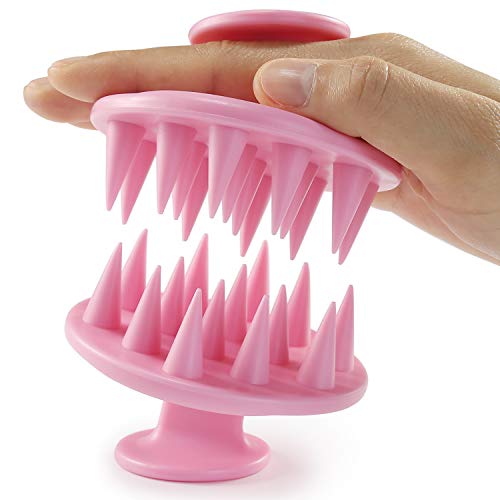 BESTOOL 2 Stück Kopfhaut Massage Bürste, Silikon Haarbürste für Shampoo und Kopfmassage, Kopfmassagegerät Reinigt Haarwurzeln, Peeling und Schuppen für Damen Herren (2 Rosa)