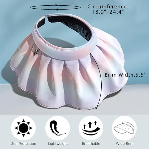 Visera de Sol con Ala Ancha para Mujer, Plegable y Ligera miniatura 2