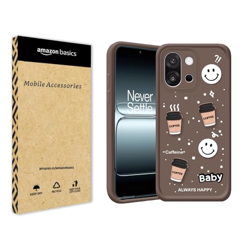 Image of amazon basics Back Case Cover Compatible for OnePlus 13s | Cute Fun Cartoon 3D Ball | Coffee Silicone Case | Camera Protection | Body Protection | Shock Proof | Color Brown