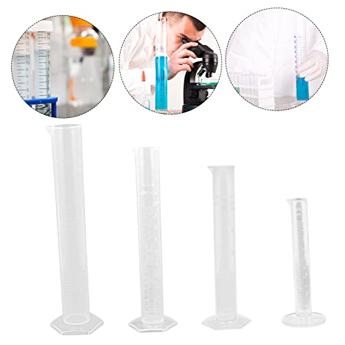 Cilindros graduados de plástico transparente con base hexagonal de 10ml a 250ml resistentes 7