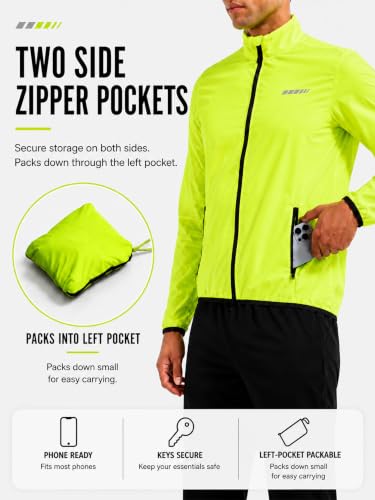 Men's Windproof Packable Windbreaker