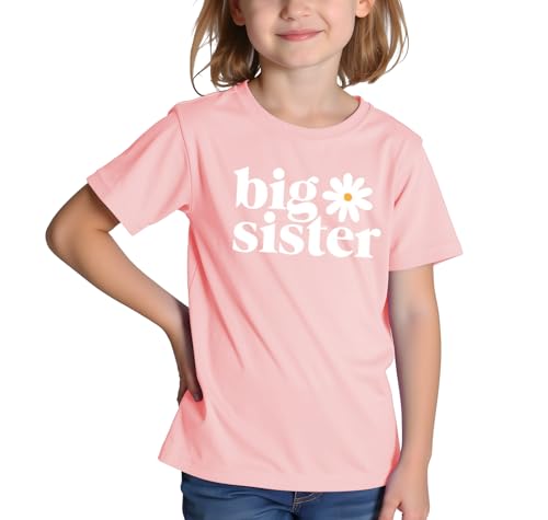 Image of Big Sister Shirt Baby Girl Announcement Toddler Shirts Sibling Reveal Short Sleeve Cute Tee