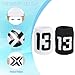 PATIKIL Sports Wristband Sweatbands for Men and Women, 2 Pcs Breathable Tennis Wrist Bands Absorbent Sweat Band Number 13 for Basketball Football Baseball Running Gym, Black/White