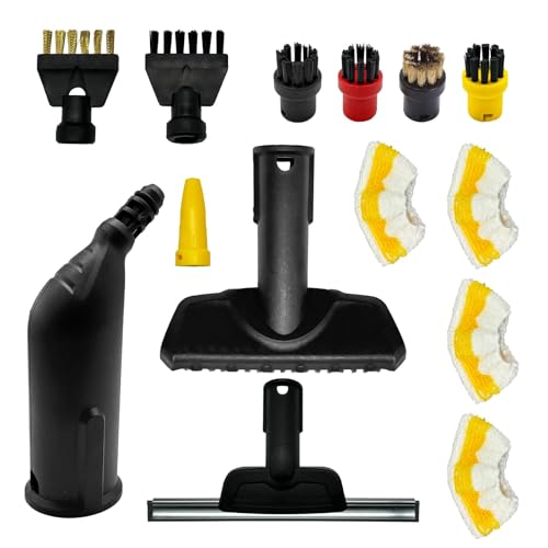 Magicbox 14-tlg. Zubehör für Kärcher Dampfreiniger Easyfix SC1 bis SC5 mit Rundbürsten Mikrofaser-Tüchern Fugenbürste & Handdüse aus robustem ABS & Nylon