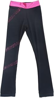 Women Figure Skating Tights High Stretched Fleece Lined Figure Skating Practice Pants Over The Boot Ice Skating Leggings