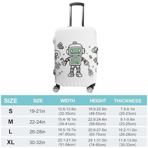 Carry on Luggage Cover Line Robot Suitcase Covers for Luggages Tsa Approved Travel Luggage Sleeve Protector Elastic Suitcase Protector Anti-Scratch Washable Fits 19-30 Inch Case -S2