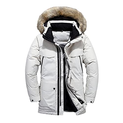 Veste d'hiver pour homme avec col en fourrure épaisse et finitions soignées