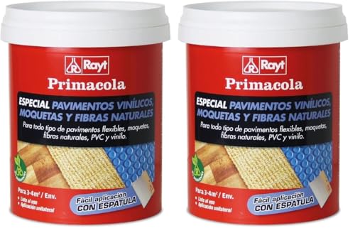 Rayt 555-09 Primacola C-15 Adhésif acrylique spécial pour sols en PVC, sols vinyliques, moquettes, revêtements textiles et fibres naturelles. Application facile avec...
