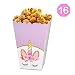 Rainbow Unicorn Popcorn Candy Treat Boxes | Large Size - Glitter Unicorn Horn Design | Magical Unicorn Party Supplies - Birthday Party Favors Cardboard Popcorn Container | Set of 16