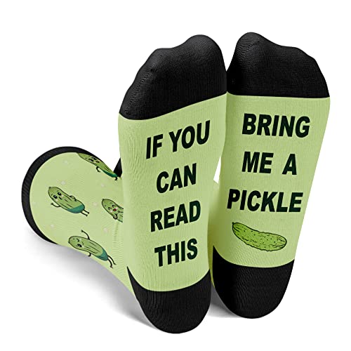 Zmart Unisex Pickle Socks Pickle Gifts for Women Men, If You Can Read This Socks Pickle Lover Gifts
