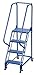 Vestil LAD-PW-18-4-G Portable Warehouse Ladder Grip 16.8125" 4 Step, Blue