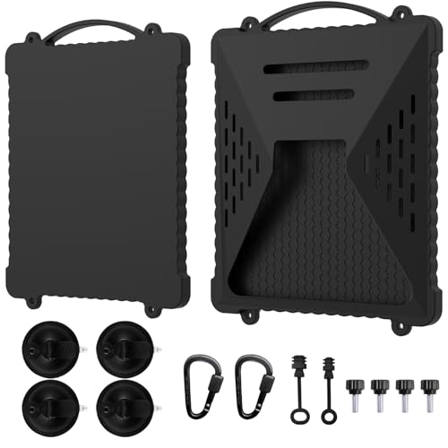 ACOVE Suction Car Cup Mount for Starlink-Mini,2-in-1 Satellite Dish Mounts Protective Silicone Case & Strong Suction Cup Stable Satellite Signal with Hook & Handle for Car Window/RVs/Road Trips,Black