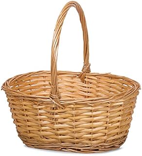 High Handle Wicker Hampers Retail Display Gift Hampers Storage Basket Box (White, 1)