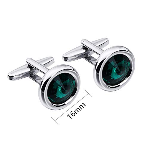 HAWSON Cufflinks for Men with Swarovski Crystal Cuff Links for Formal Business Wedding Shirts in Gift Box3