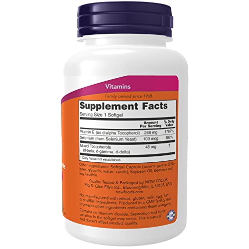 Vitamine E 400IU Mixed Tocopherols with Selenium 100softgels - Image 3