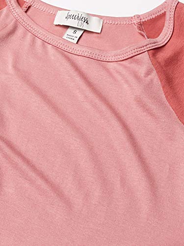 Speechless Girls' Twist Front Short Sleeve Tee, Rose, Small #TOP2