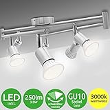 Deckenleuchten 6 x3,5W sorgen für flimmerfreies, wohlig warmes Licht bei geringem Stromverbrauch, die GU10 LED Leuchtmittel sind austauschbar.