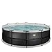 Produktbild EXIT Toys Black Leather Pool - ø450x122cm - Großer, Runder Rahmenpool mit Sandfilterpumpe - Extra tiefer Pool - Starker Rahmen - Inklusive Poolleiter - Einzigartiges Design - Schwarz