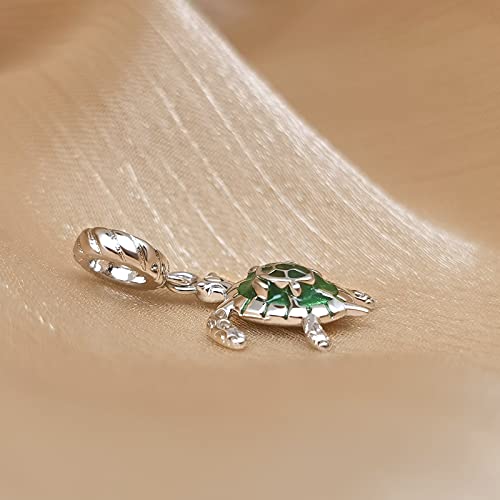 Image of Tropical Ocean Life Charm Sea Turtle Starfish Enamel Dangle Bead for European Bracelet