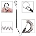 BB Hapeayou Coiled Lanyard (7pcs) Safety Retractable Coiled Tether with Carabiner for Fishing, Pliers, Boating, Tool (Black)