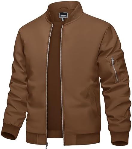TACVASEN Men's Lightweight Casual Jacket for Spring and Fall, Thin Zip-Up Jacket with Pockets