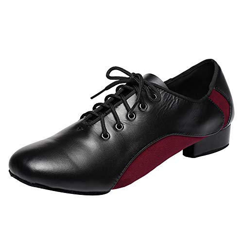 HIPPOSEUS Men's Lace-up Latin Dance Shoes Split Sole Ballroom Social Dance Performance Shoes,Model L3442