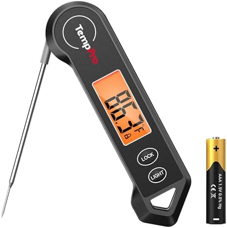 TempPro TP19H Waterproof Digital Meat Thermometer with Ambidextro...