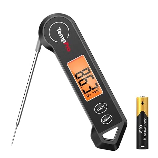 TempPro TP19H Waterproof Digital Meat Thermometer with Ambidextrous Backlit and Motion Sensing Cooking Food Thermometer for BBQ Grill Smoker Oil Fry Candy Thermometer (Previously ThermoPro)