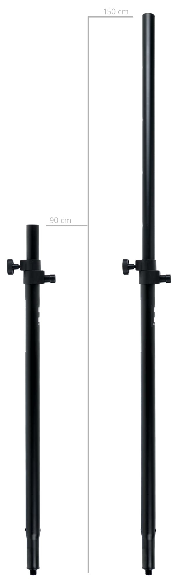 Soporte para Altavoz Pronomic 150cm con Base Redonda, Plato, con Rosca M20 | Base redonda pesada para barras de separación de altavoces, De hierro fundido, Diámetro: 44 cm, Peso: 9, Color: negro, 3 kg