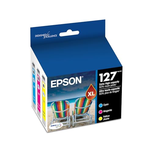 Epson C13T127520 cartouche d'encre bleu rose jaune à séchage rapide anti-bavure