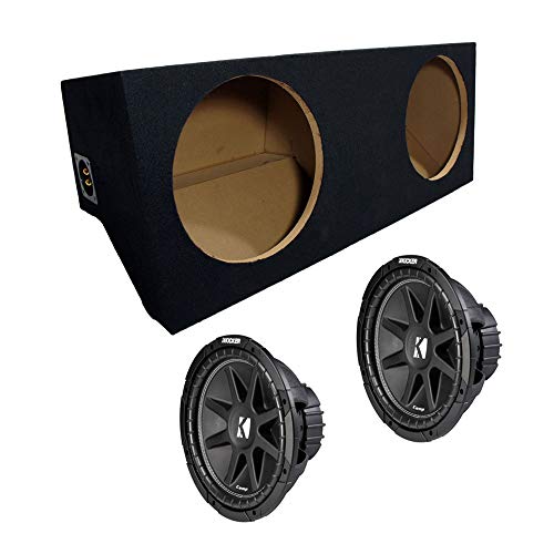 Kicker Bundle Compatible with 2005-12 Ford Mustang C12 Comp Dual 12" Loaded Sub Box Enclosure 2 Ohm